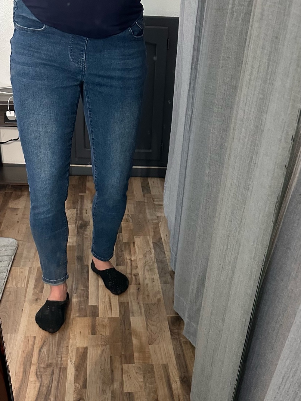 Maternity Stretch Panel, Denim Skinny Jeans - Blue Denim - Picture 8 of 8